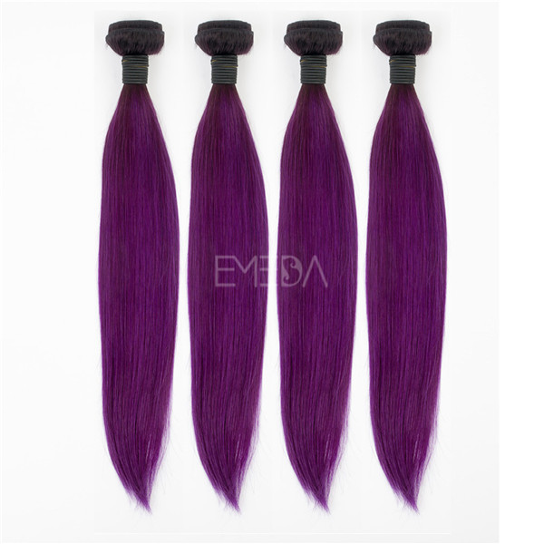 Stock grade 5A Brazilian remy purple hair extensions YJ183